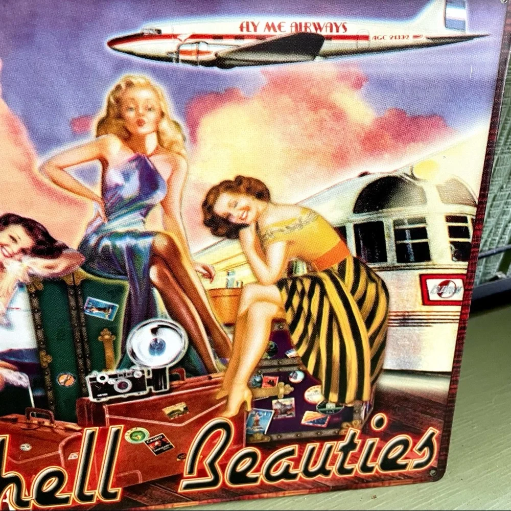 NEW Bombshell Beauties Metal Sign